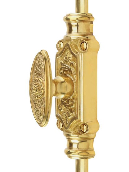 Filigree Brass Cremone Bolt - 6-Foot Length.